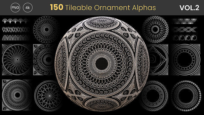 150 Tileable Ornament Alphas Texture | CGTrader