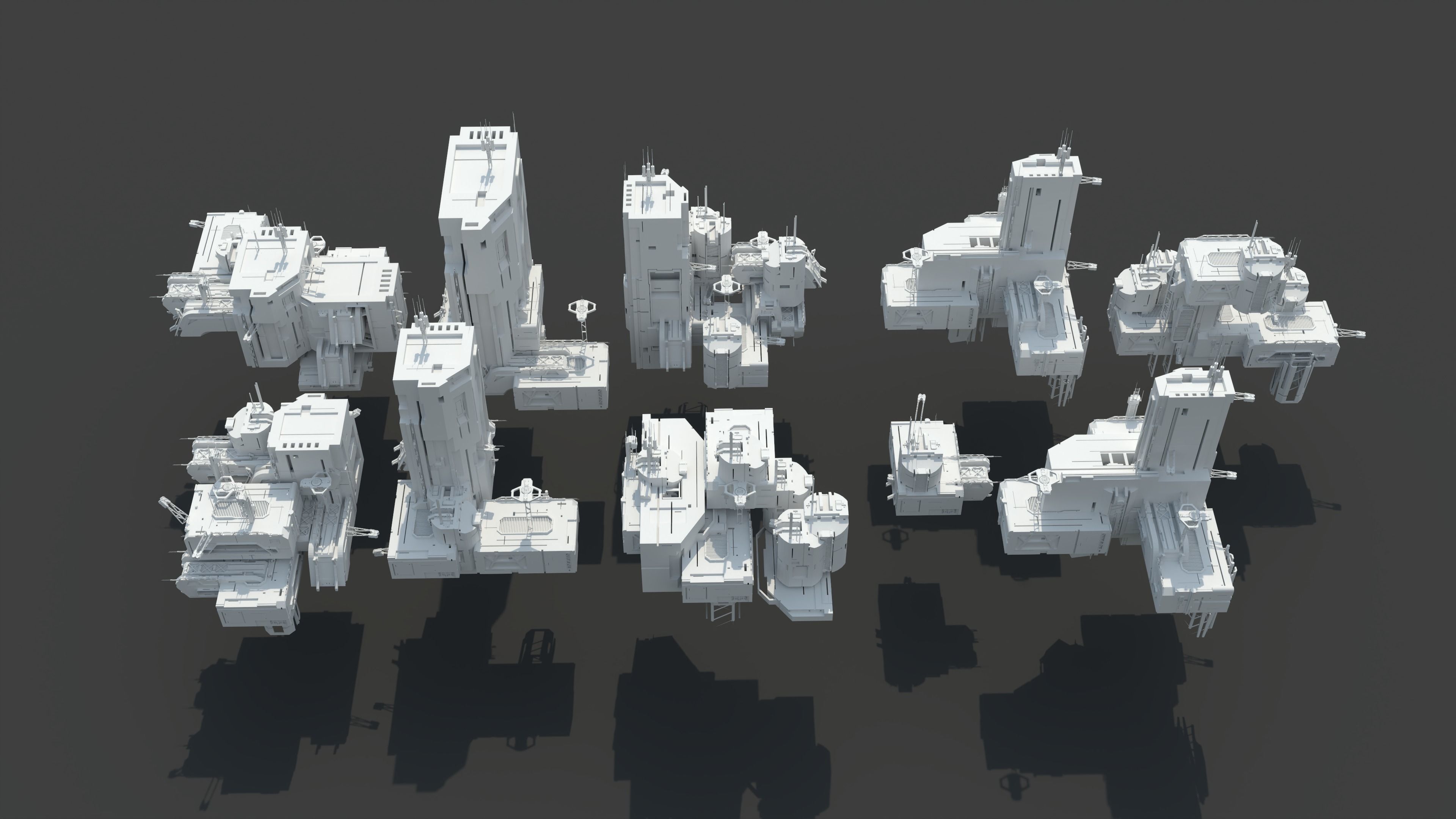 Futuristic Sci-fi Building Pack Vol 05 3D model | CGTrader