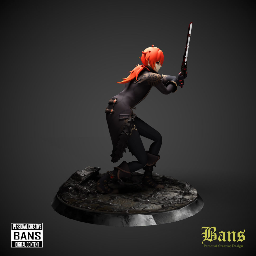 3D Print Action Figure Diluc Genshin Impact 3D model 3D printable