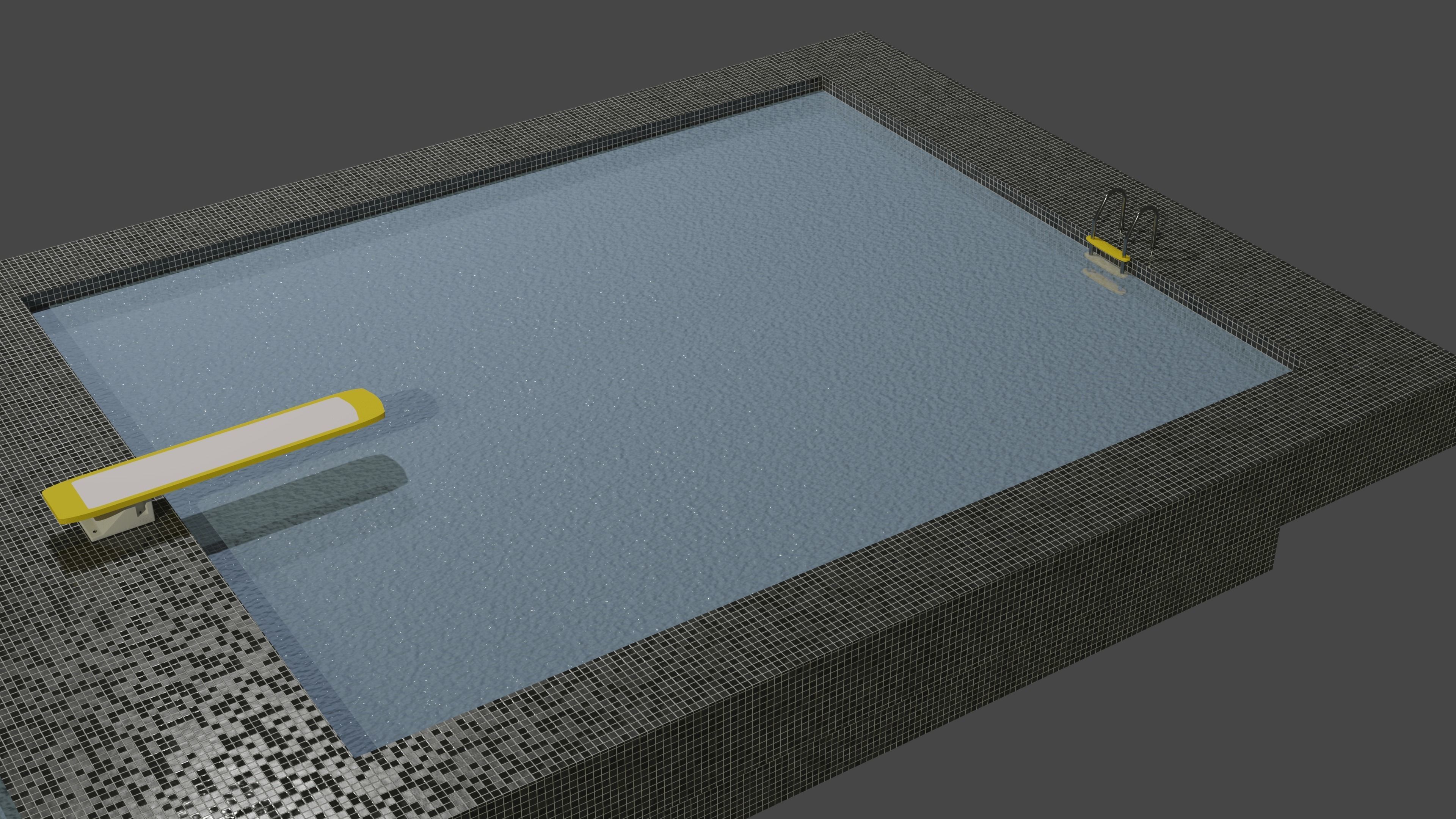 Diving board and ladder 3D model CGTrader