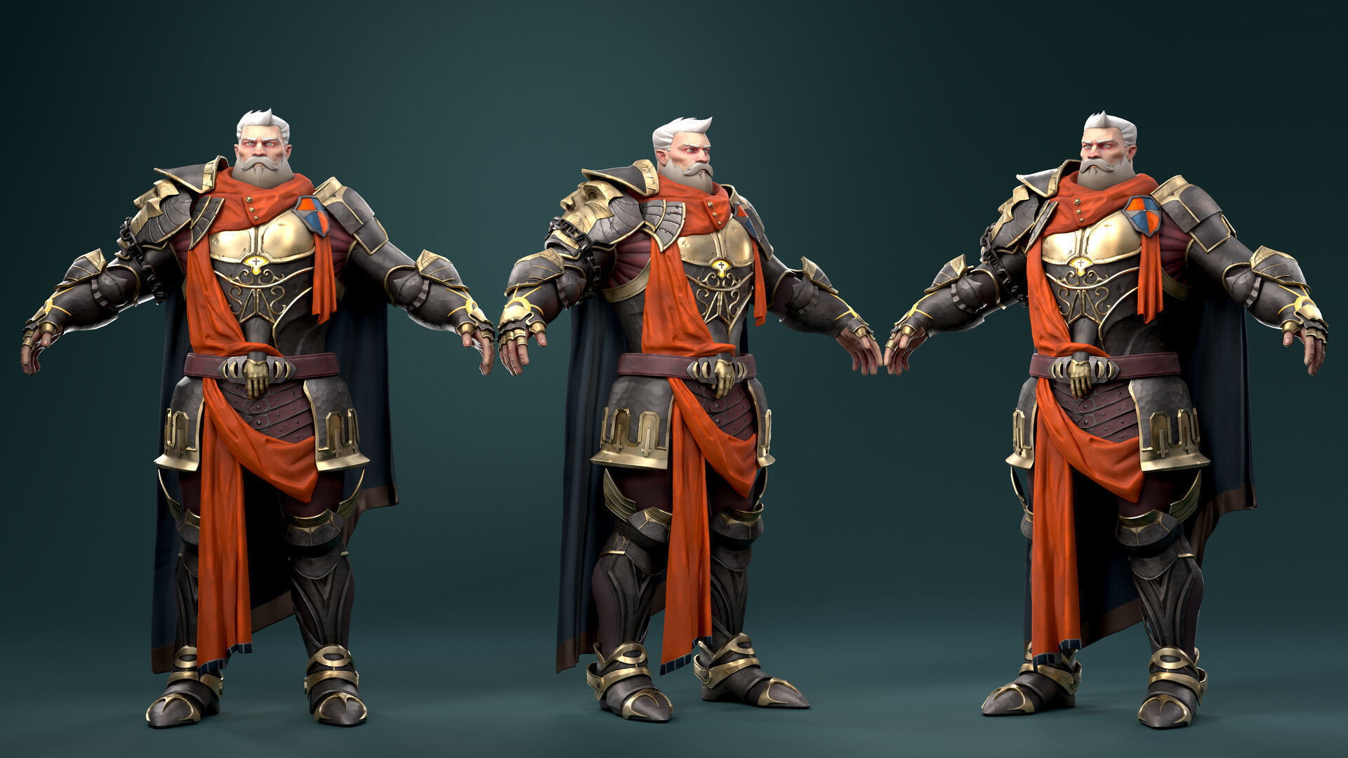 3D model Old Knight Warrior Game Ready VR / AR / low-poly | CGTrader