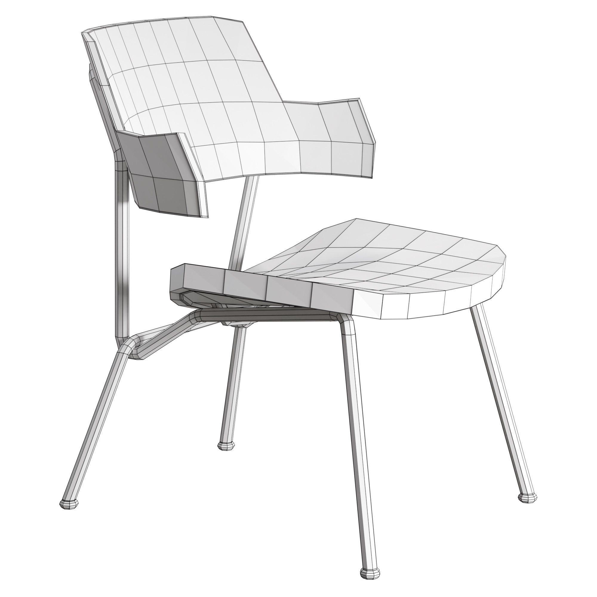 STRAIN Plywood Chair with integrated cushion 3D model CGTrader