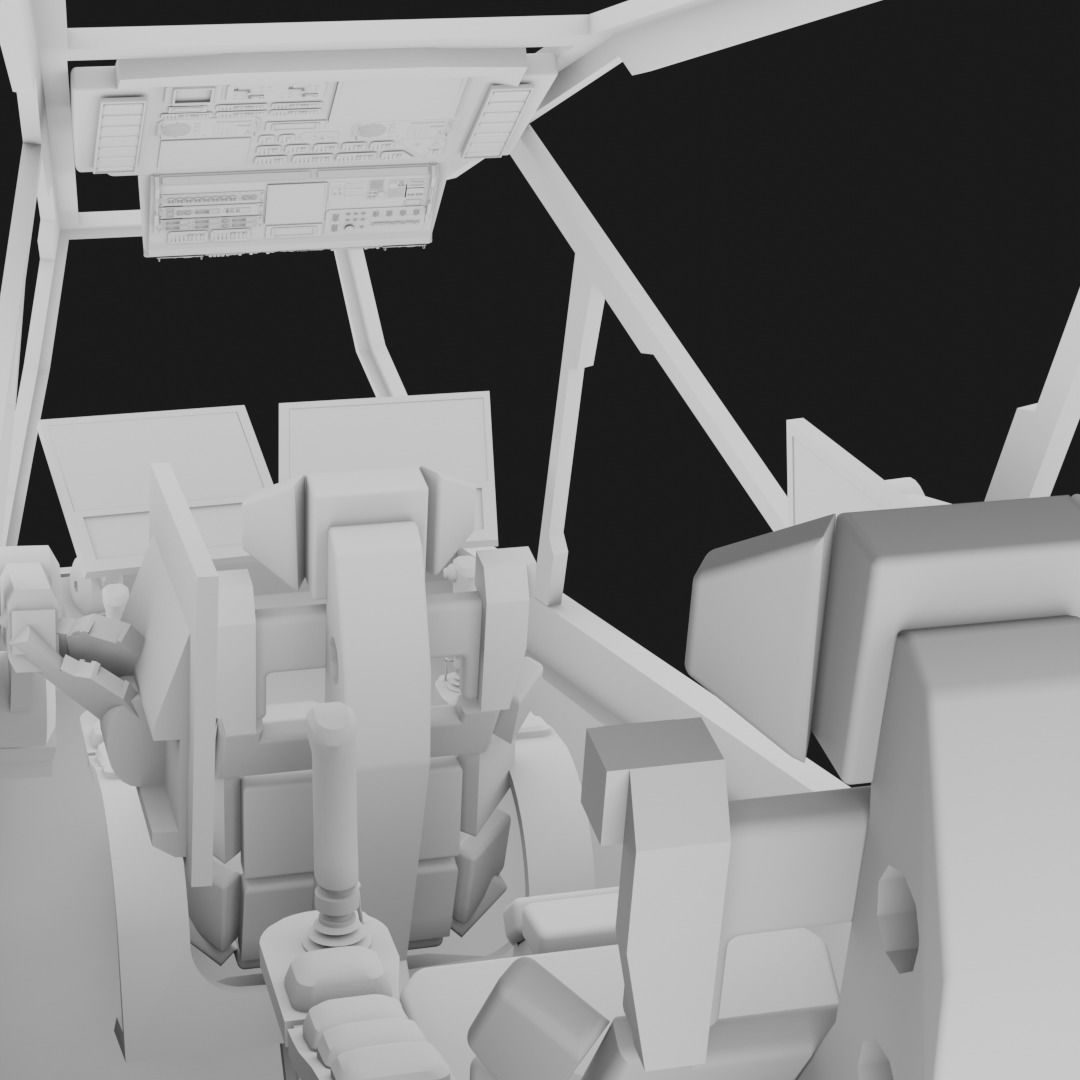 3D model Sci - Fi Cockpit VR / AR / low-poly | CGTrader