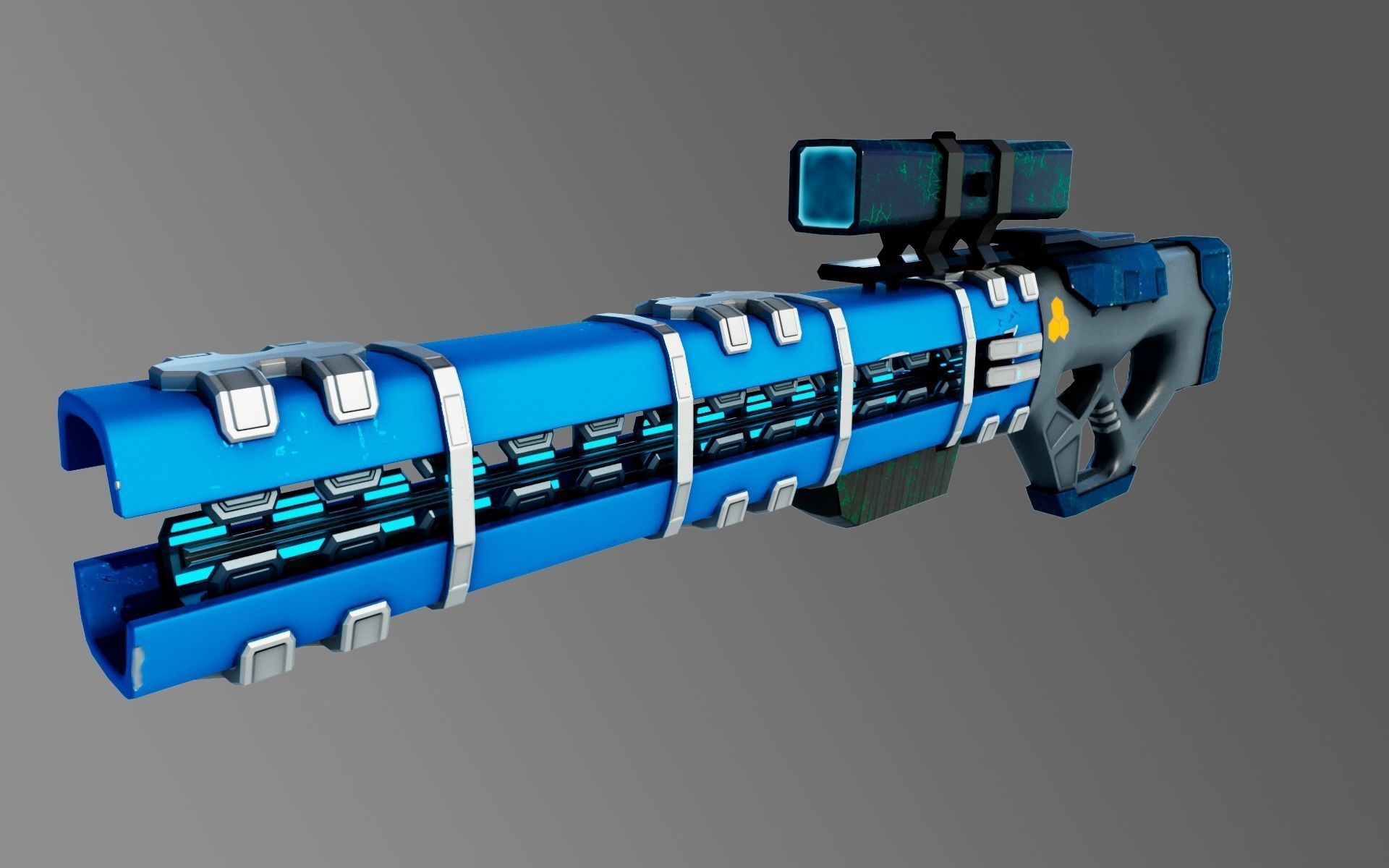 3D model Gauss gun VR / AR / lowpoly CGTrader