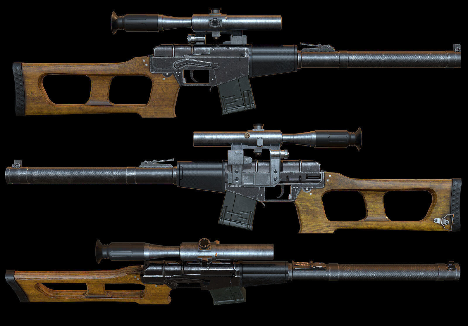 3D model Sniper Rifle Vintorez VSS VR / AR / low-poly | CGTrader