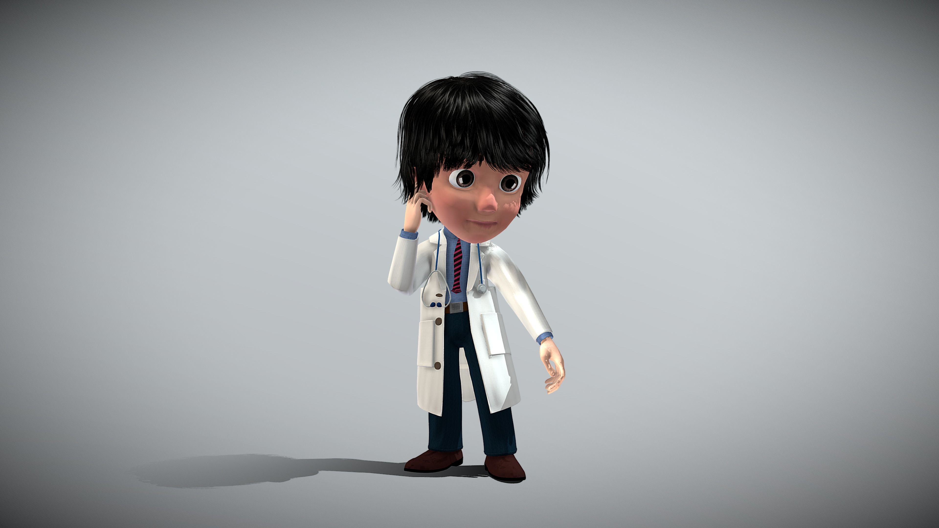 Cartoon Doctor 3D model animated rigged | CGTrader