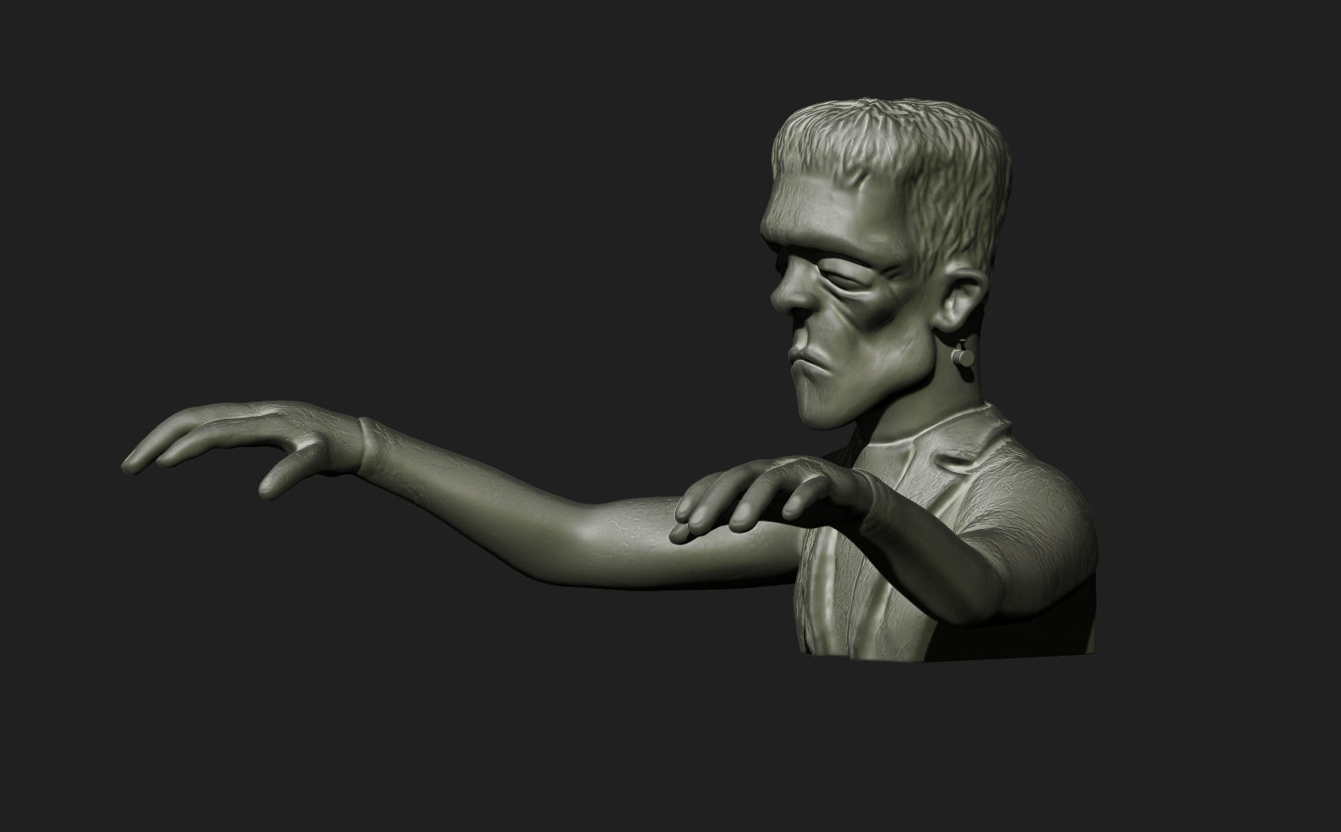 frankenstein head 3D model 3D printable | CGTrader