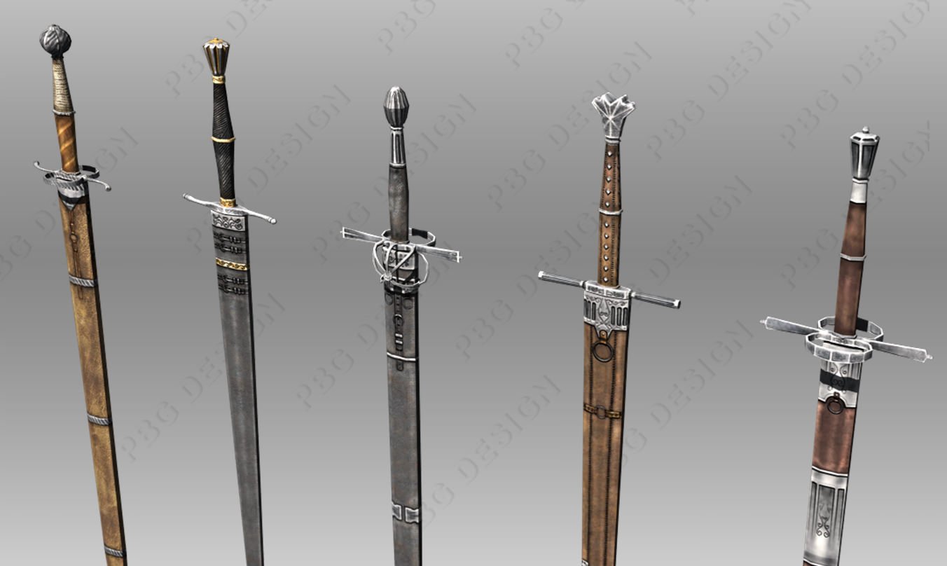3D model Bastard Swords VR / AR / lowpoly MAX OBJ 3DS FBX