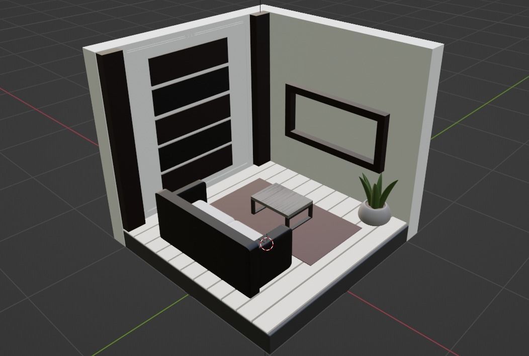Simple Living Room free 3D model CGTrader
