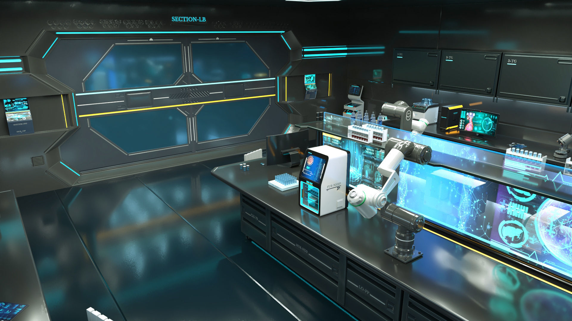 Sci Fi Interior laboratory 3D model | CGTrader