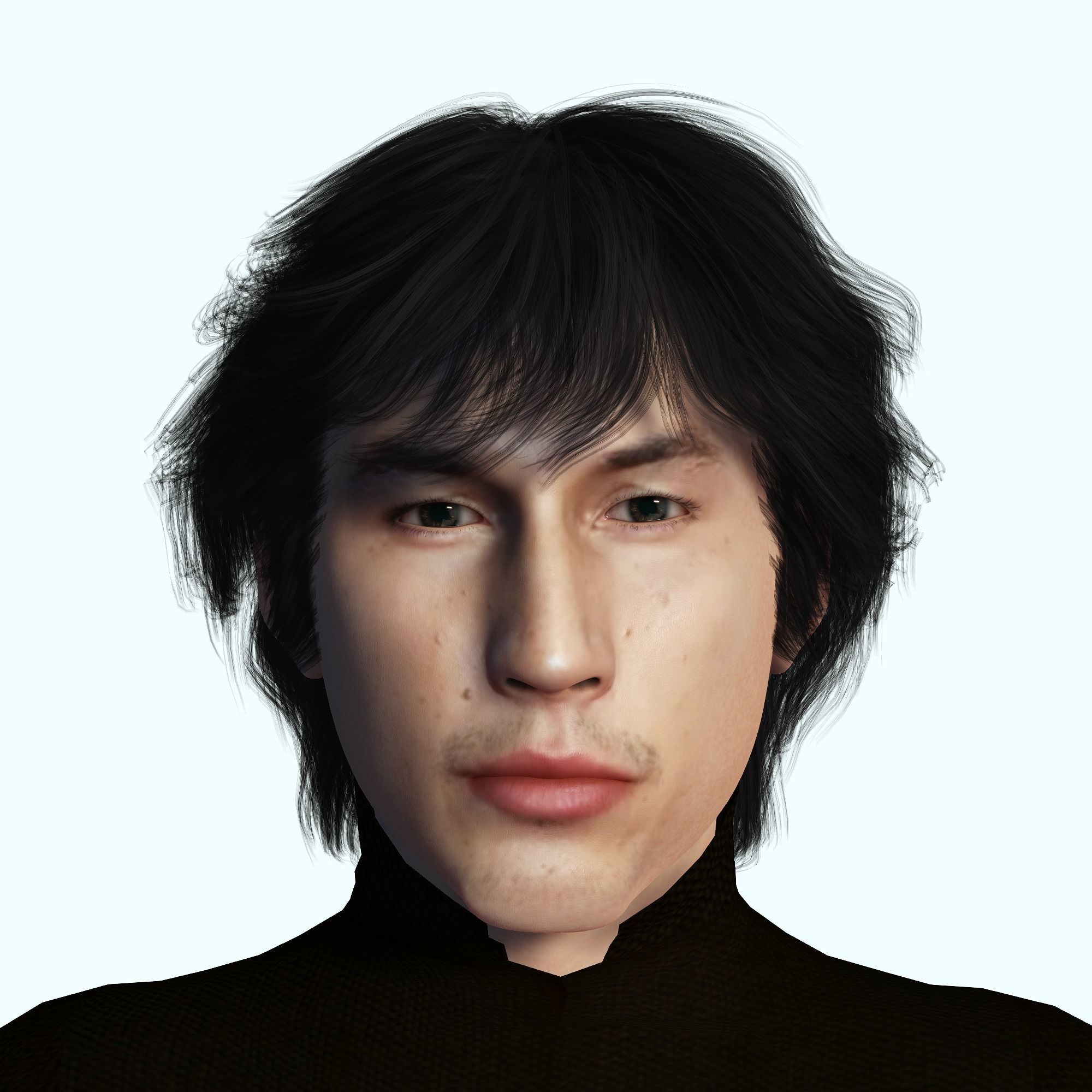 3D model Adam Driver 3D Rigged model ready for animation VR / AR / low
