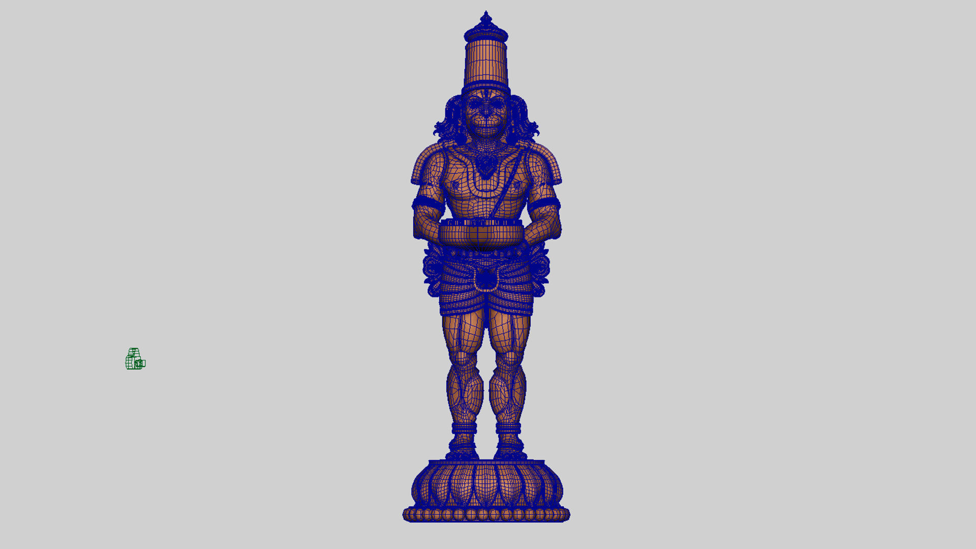 clay oil lamp hanuman 3D model CGTrader