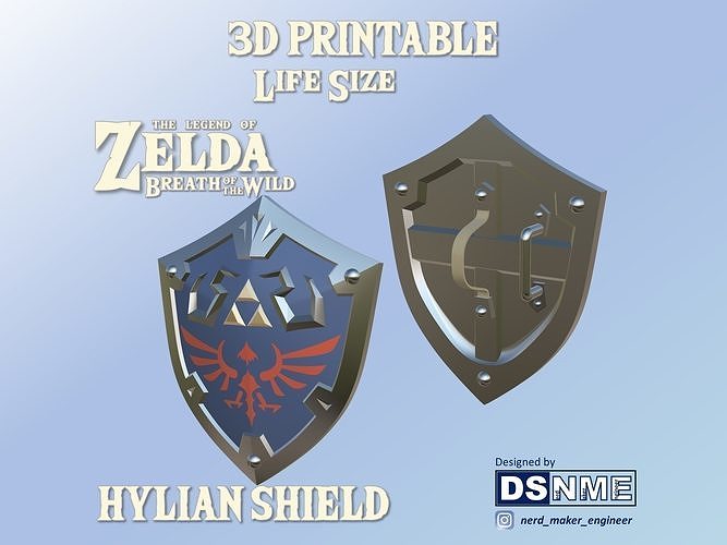 Hylian Shield From Zelda Breath Of The Wild Life Size 3D Model 3D Hylian Shield From Zelda Breath Of The Wild Life Size 3D Model 3D