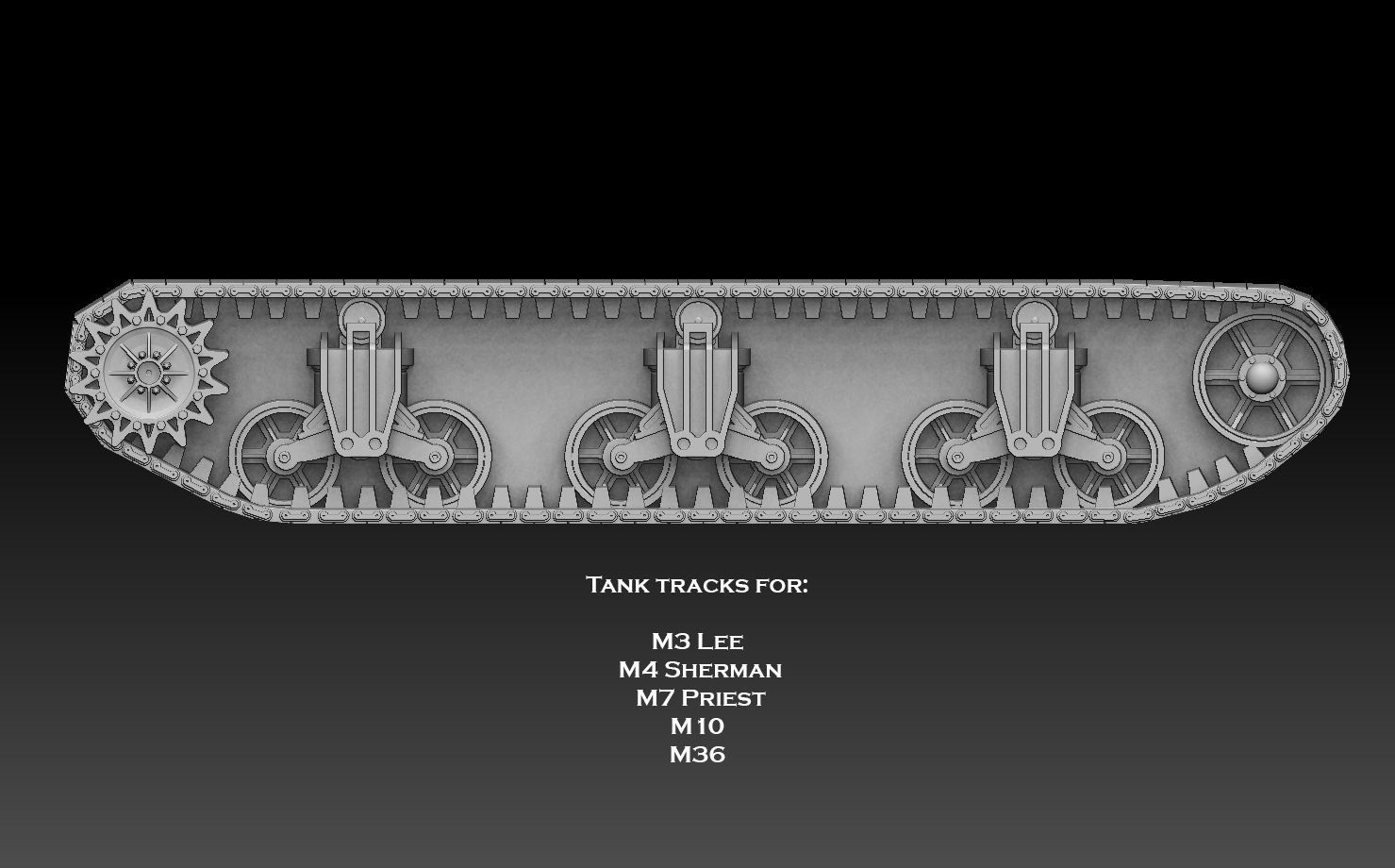 American WW2 Tank Tracks And Components 3D model 3D printable CGTrader