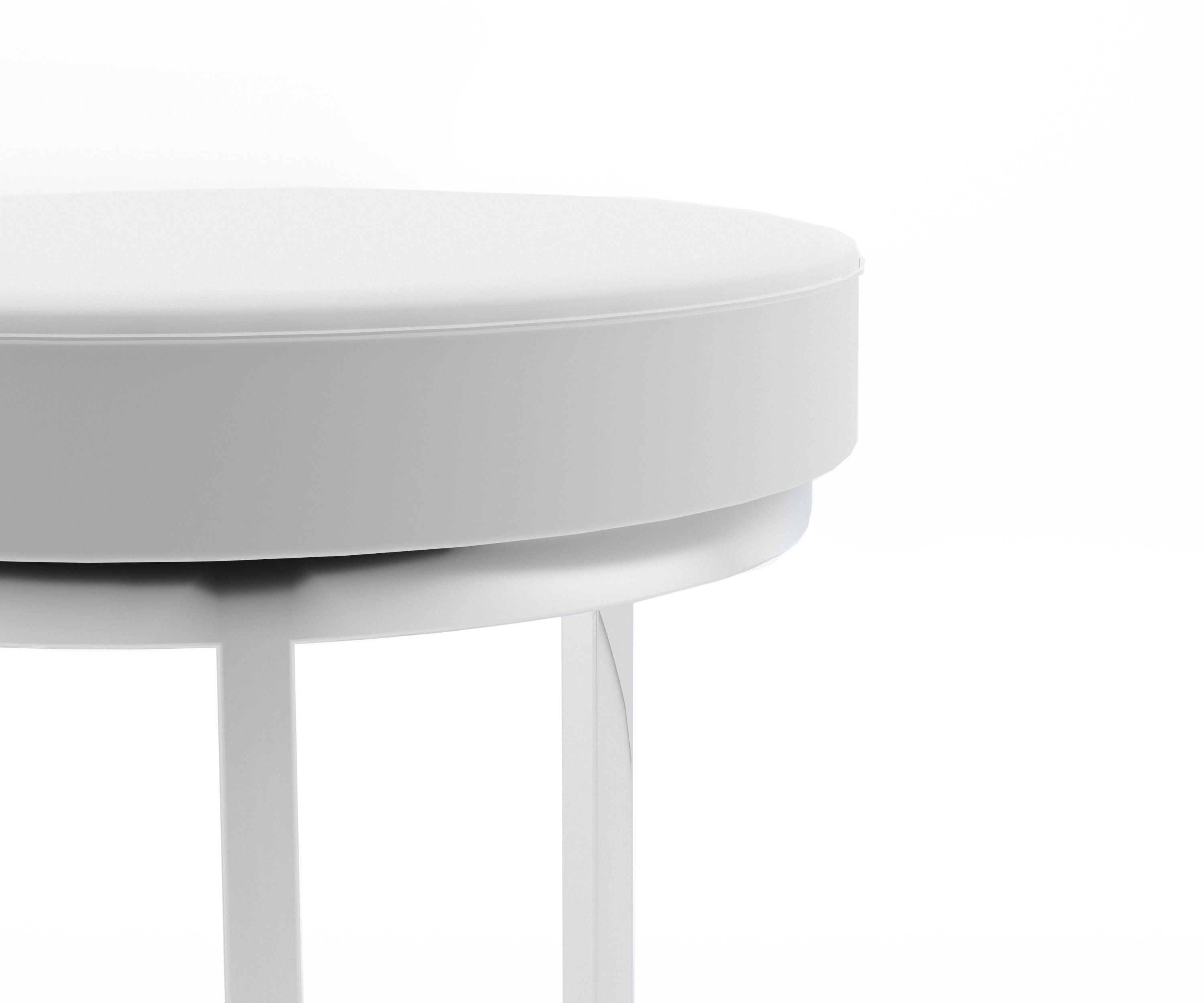 Round white kitchen chair with metal base 3D model CGTrader