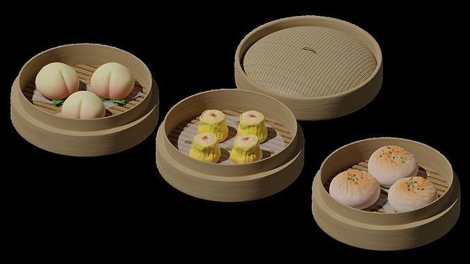 Dimsum - Chinese dumplings model 3D model | CGTrader