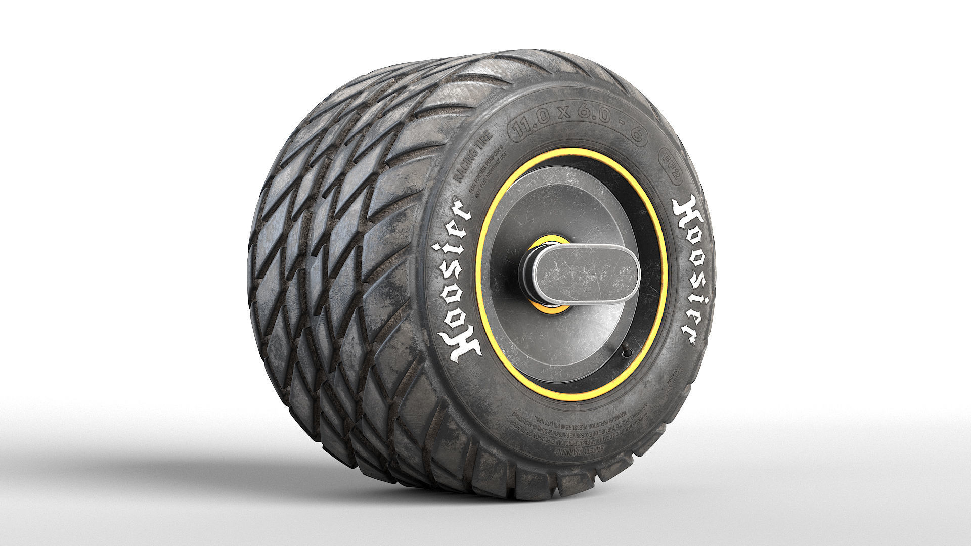 Dirty Hoosier Tire OneWheel 3D model CGTrader