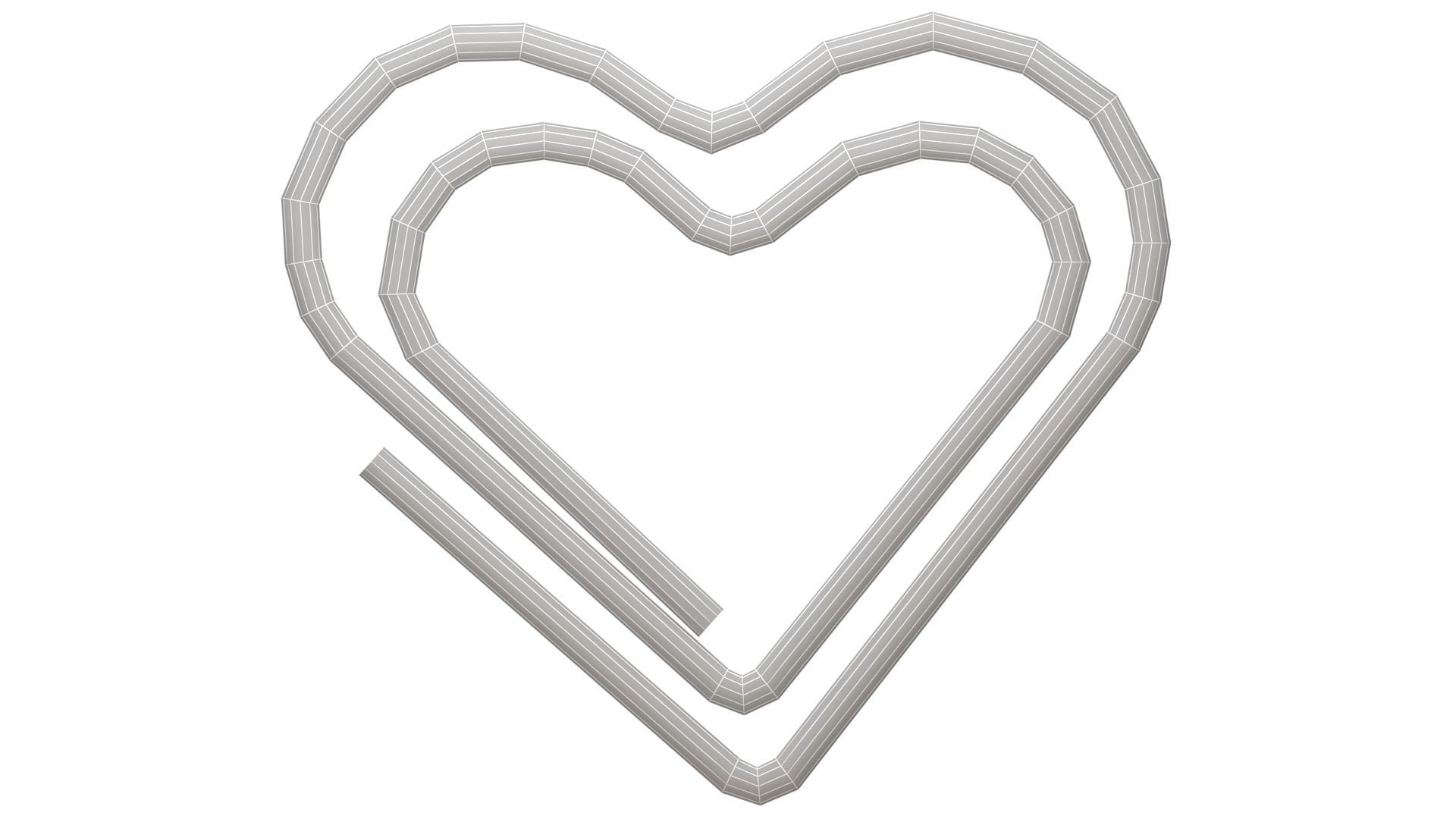 Paper Clip Heart Shape Red 3D model CGTrader