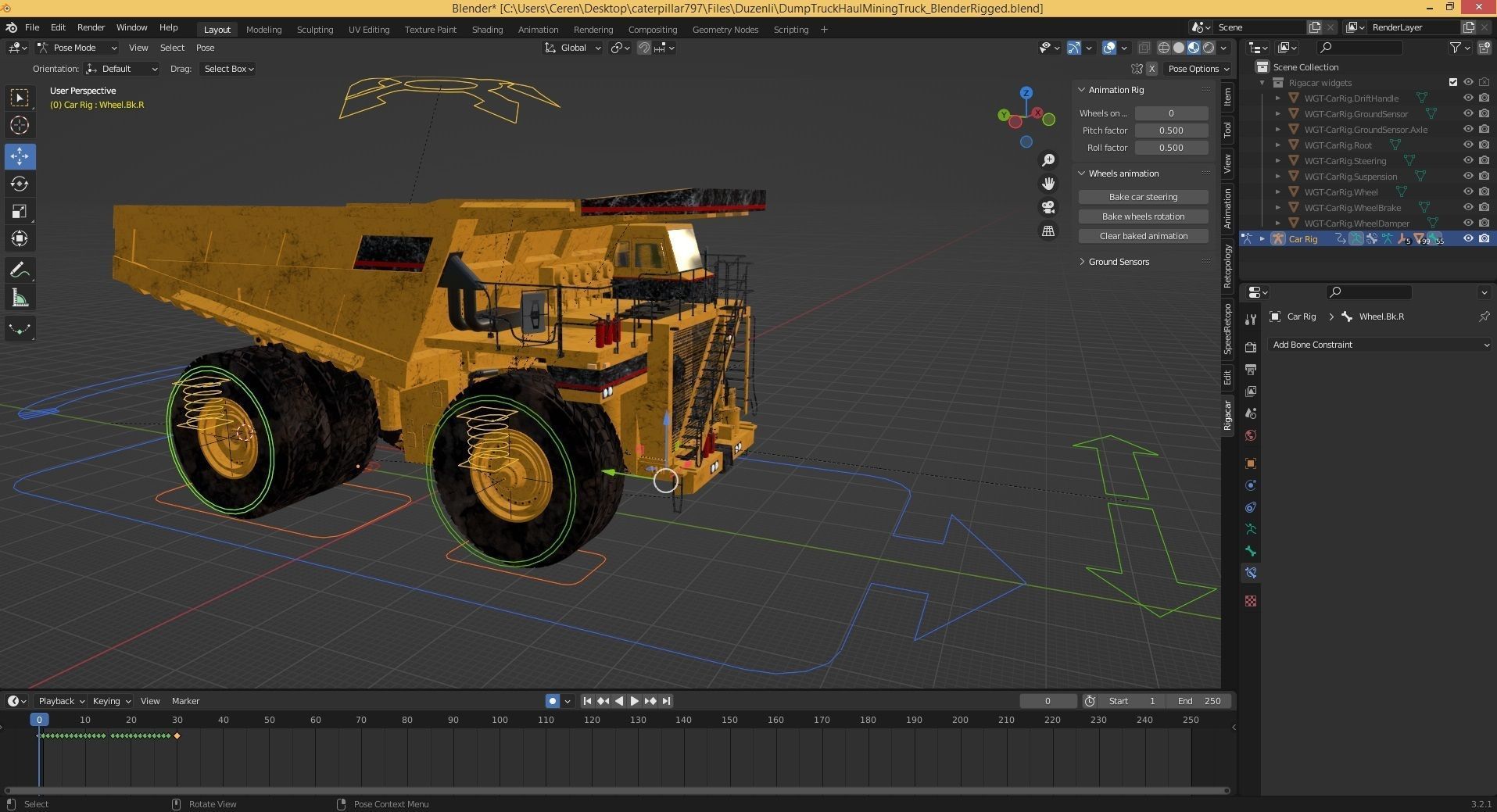 Dump Haul Mining Truck - Proper High Poly With Cabin Interior 3D model ...