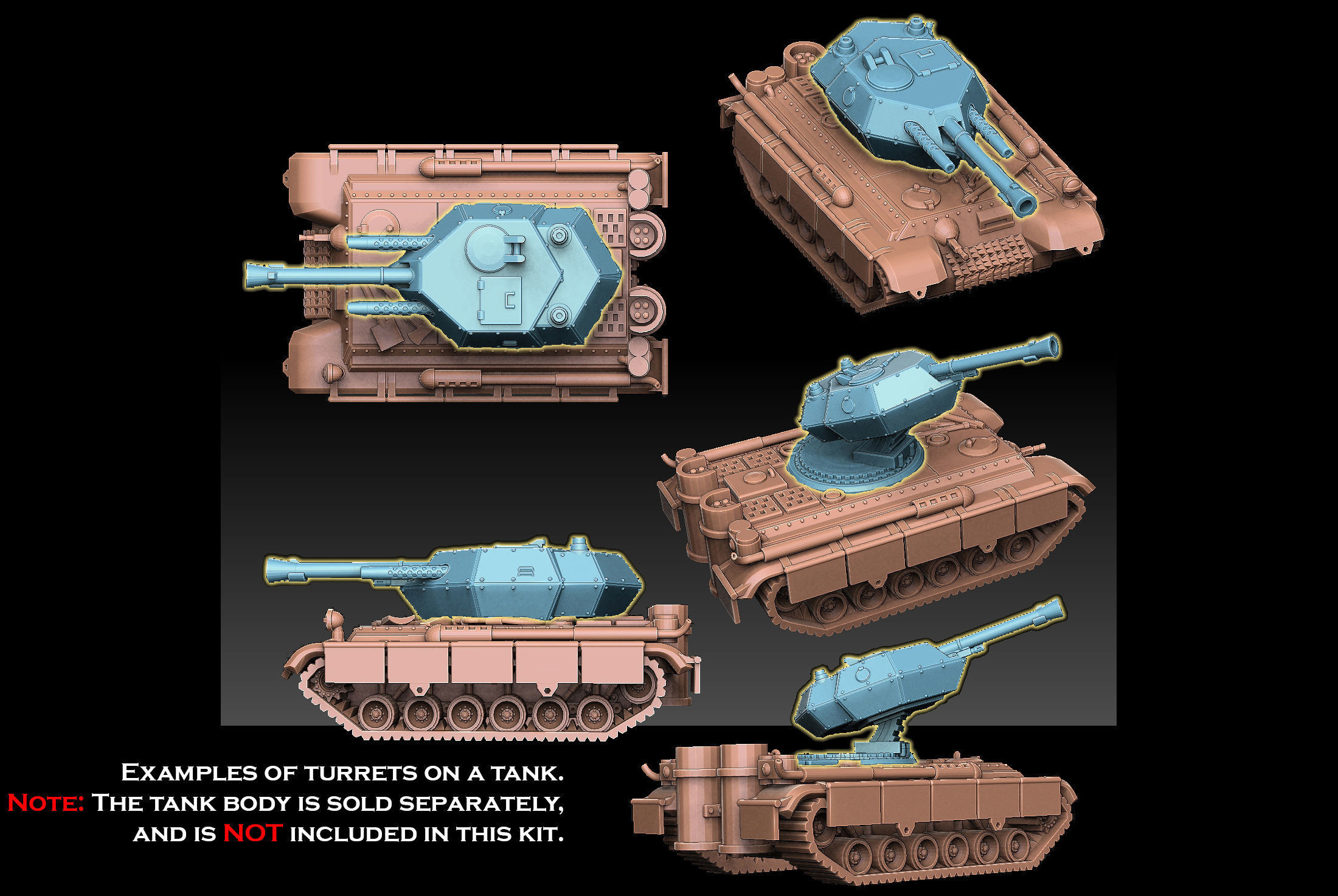Tank And Artillery Cannons 3D model 3D printable CGTrader