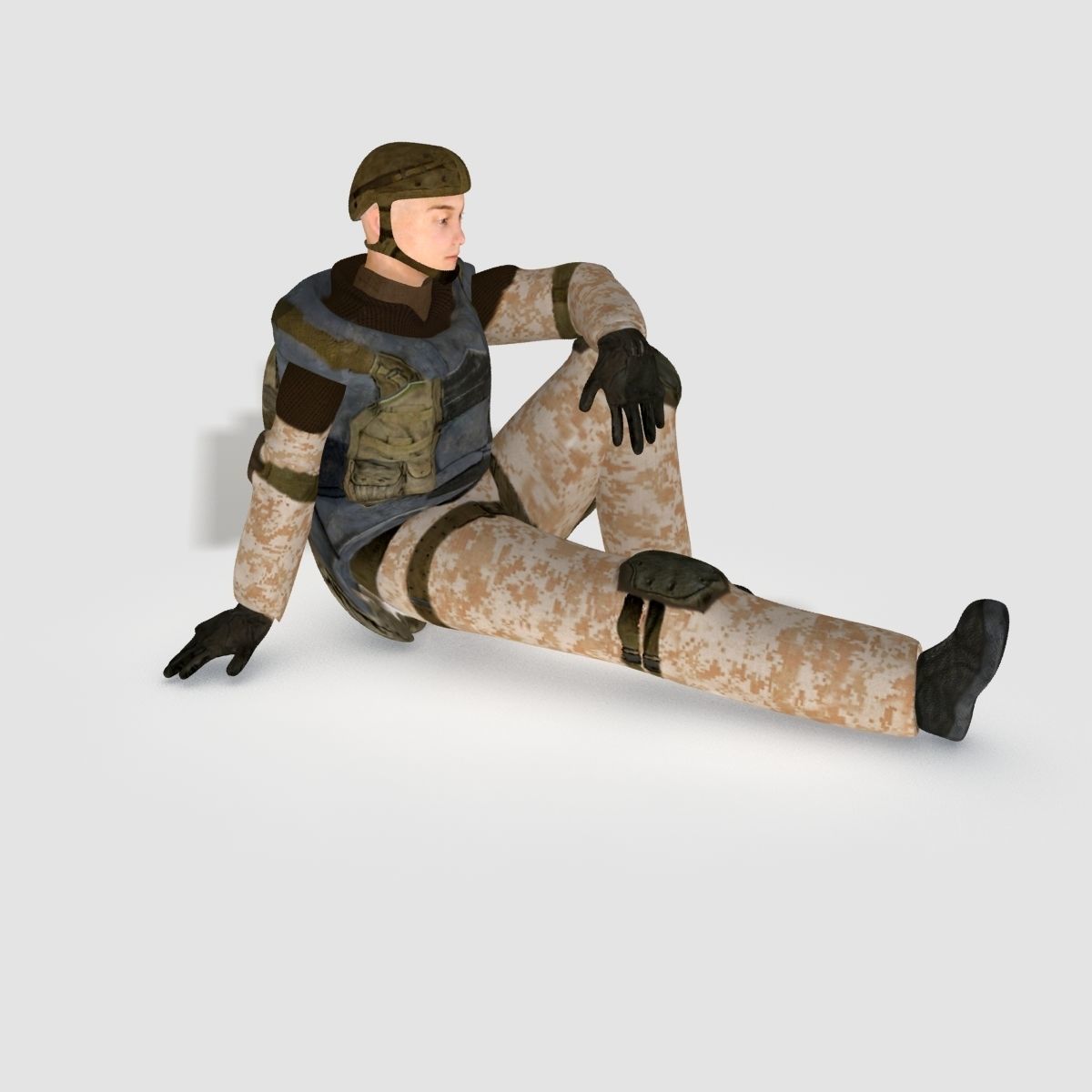3D model Low poly realistic asiatic soldier VR / AR / low-poly | CGTrader