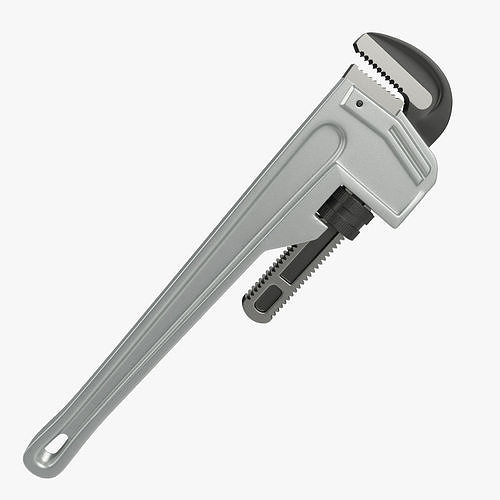 Pipe Wrench Tool Low High Poly 3D model