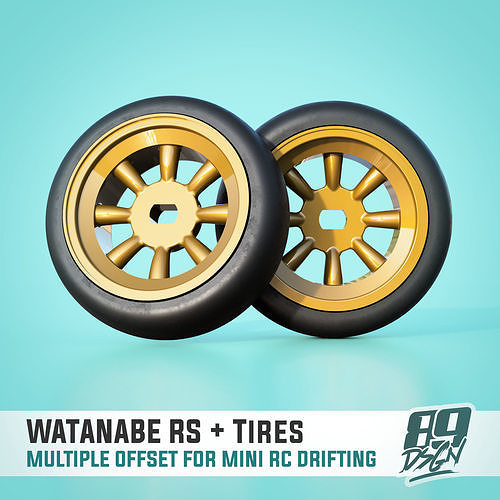 RS Watanabe wheels set for RC drifting wltoys - multi offset 3D model ...