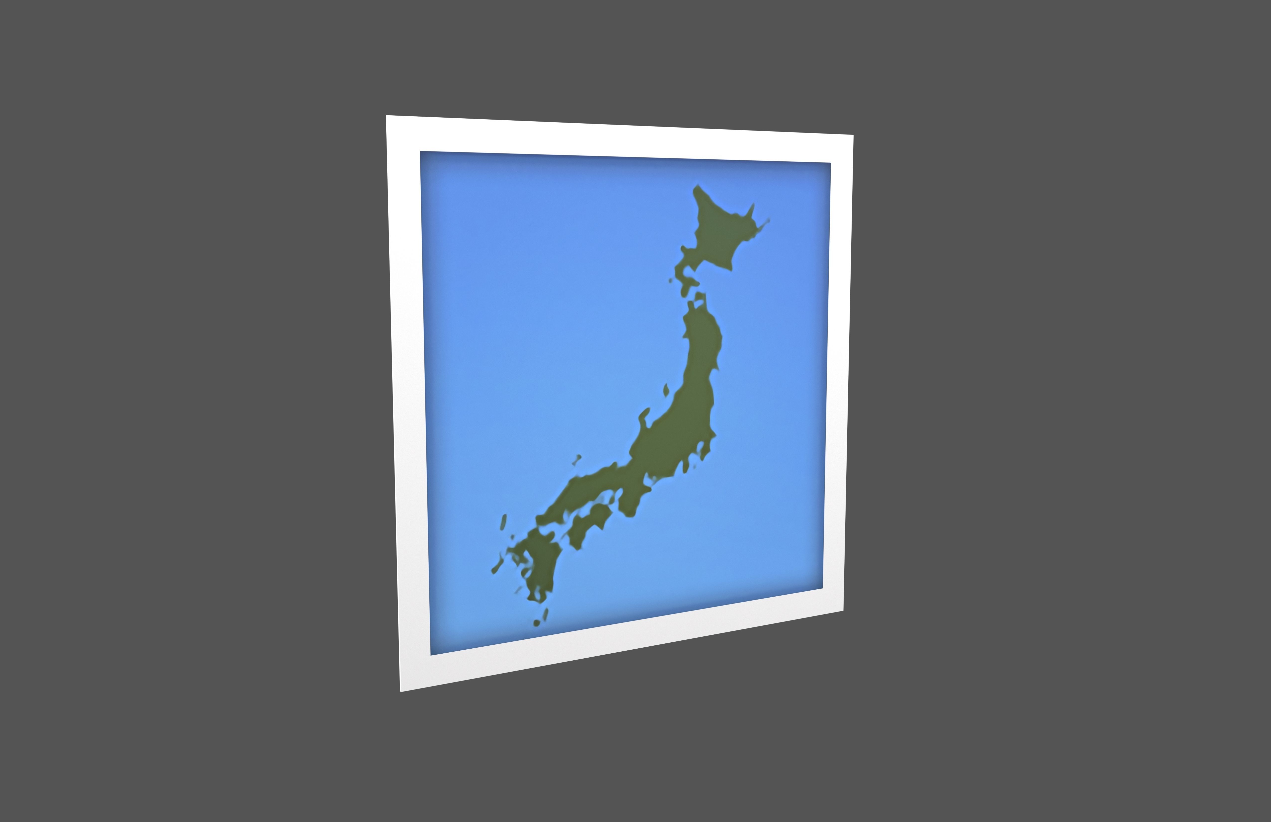 3D model Map of Japan IOS 5 1 Emoji V1