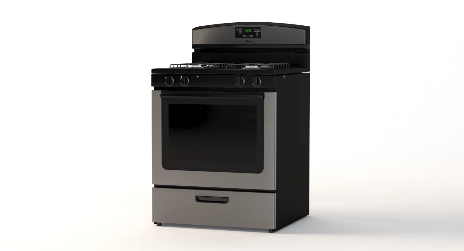 Amana 5 1 Cu Ft Gas Oven Range With Sealed Gas Burners 3D model CGTrader