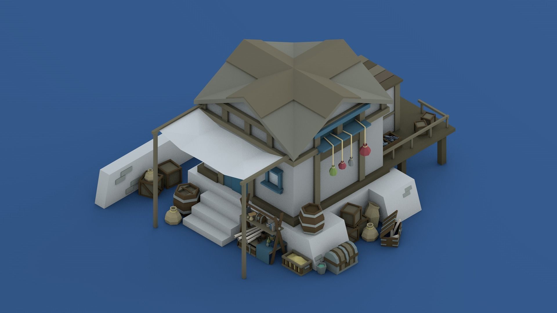 3D model Low Poly Pirate Buildings Asset Pack VR / AR / low-poly | CGTrader