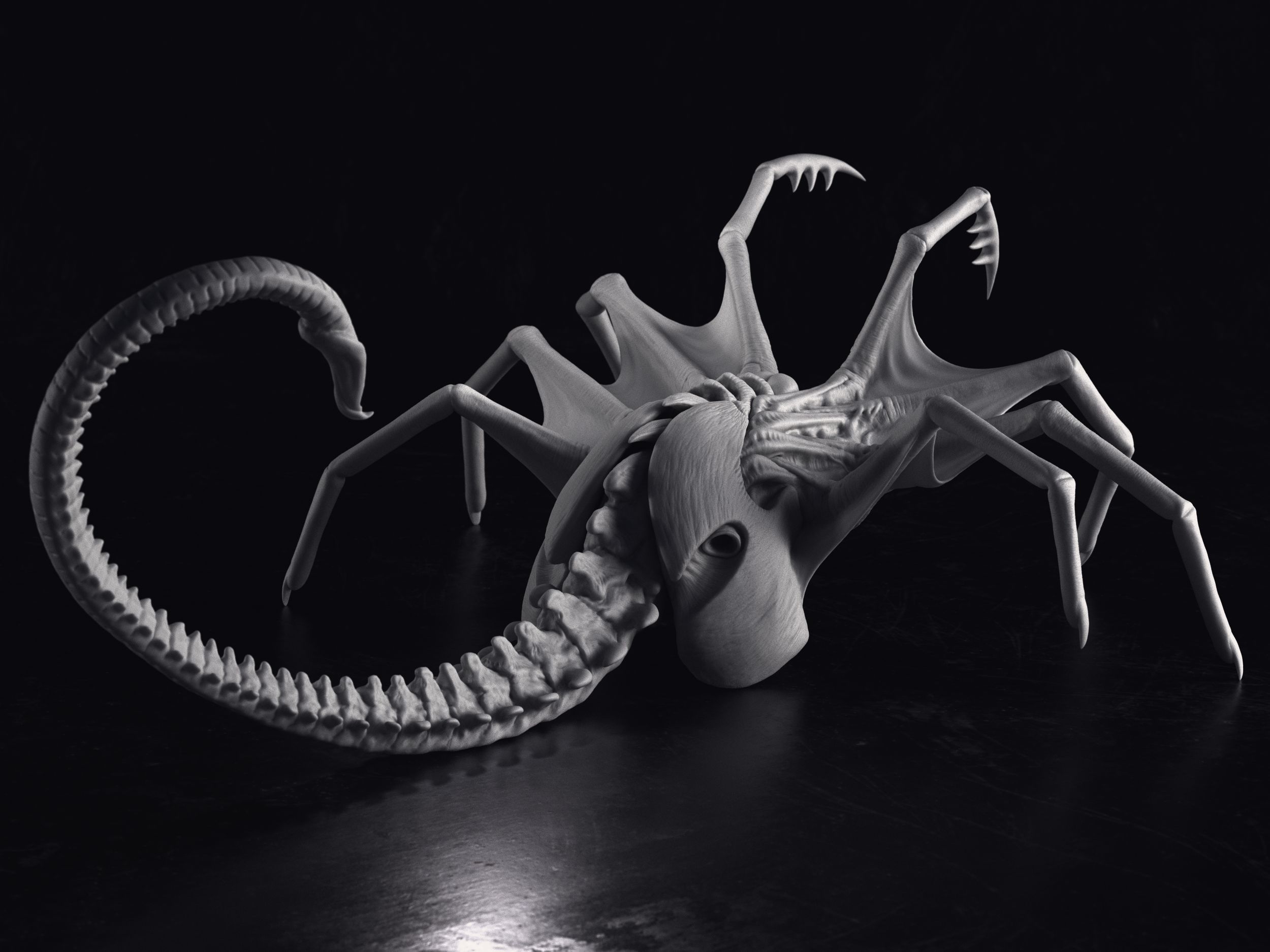 Alien Queen FaceHugger Sculpture Printable 3D Model 3D model 3D
