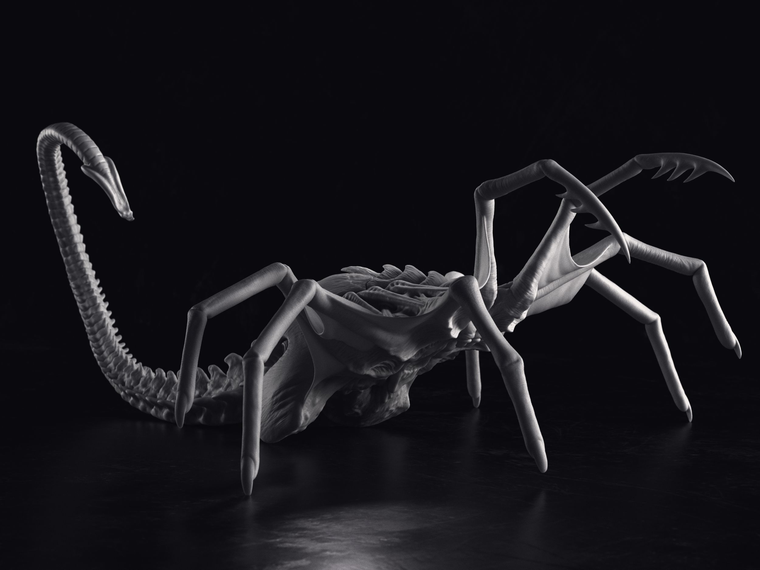 Alien Queen FaceHugger Sculpture Printable 3D Model 3D model 3D