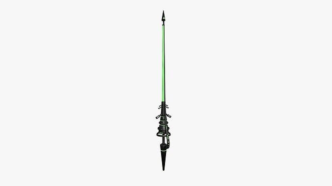 SciFi War Lance A03 Black Green - Sci Fi Weapon Design Low-poly 3D model