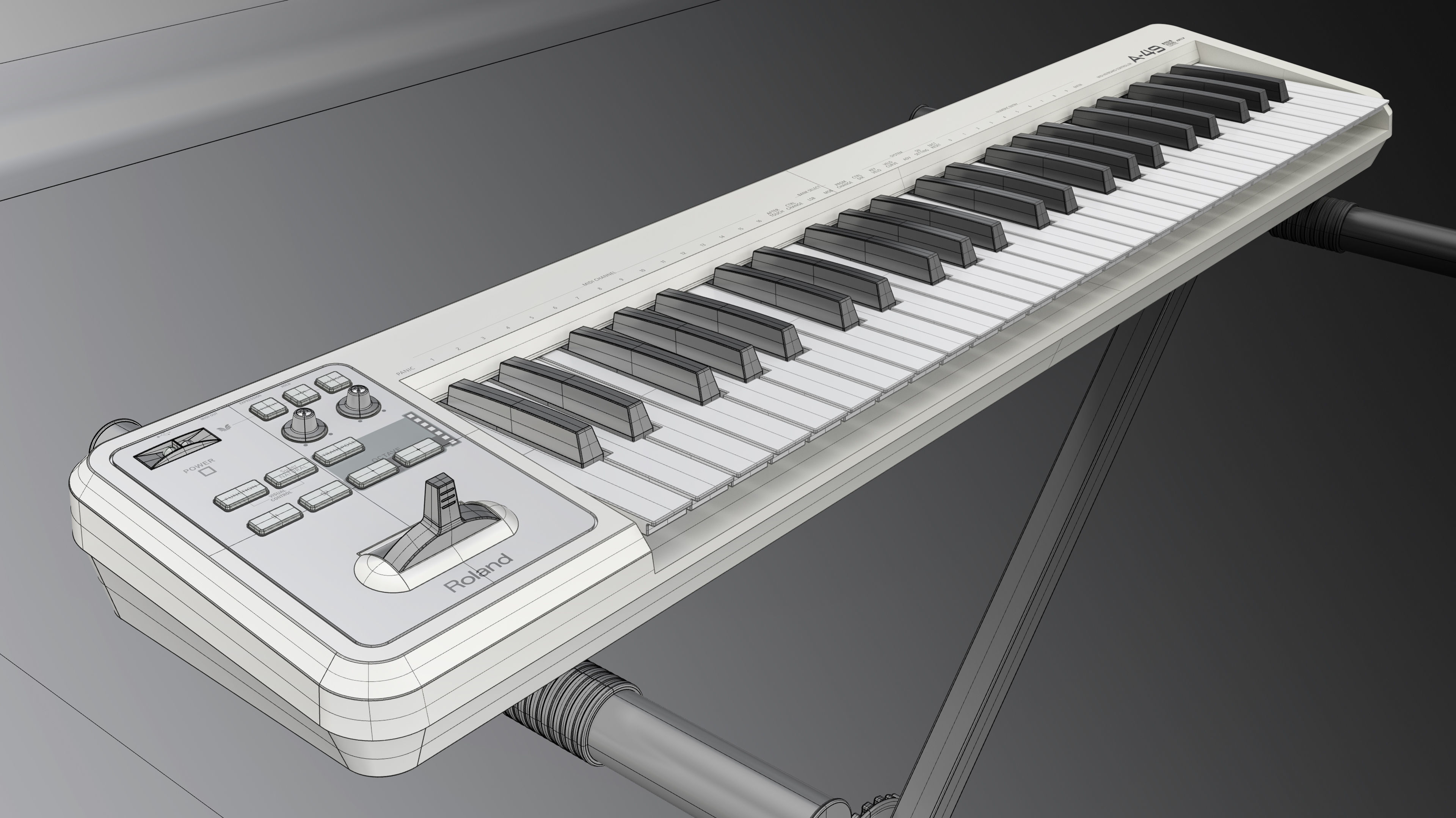 Roland A-49 MIDI Keyboard Controller 3D model | CGTrader