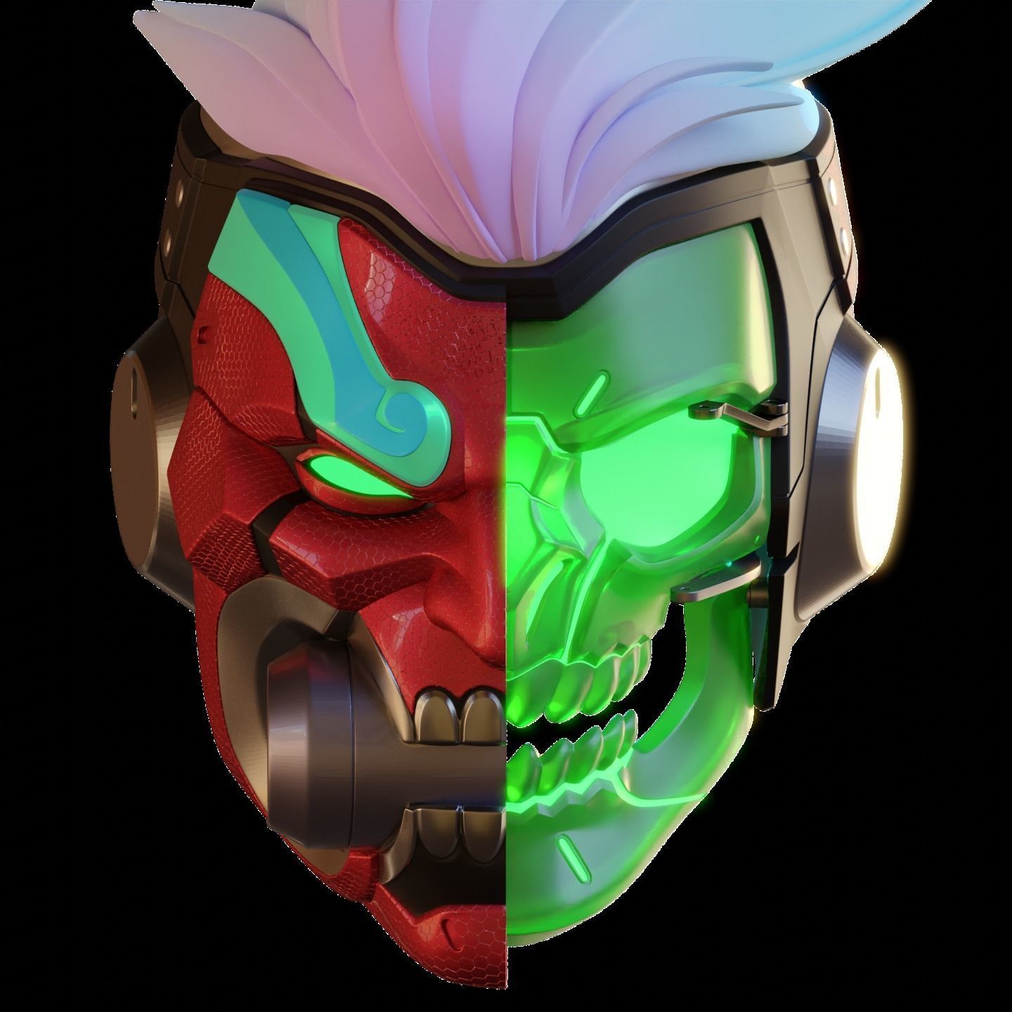 Motorized Cyberdemon Genji Helmet from Overwatch 2 3D model 3D ...