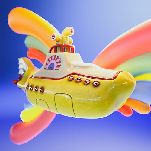 3D model Yellow Submarine VR / AR / lowpoly CGTrader