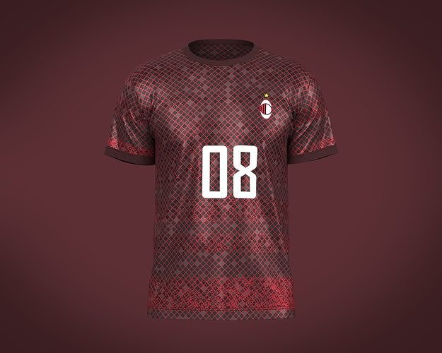 Soccer Red Jersey-08 3D model | CGTrader