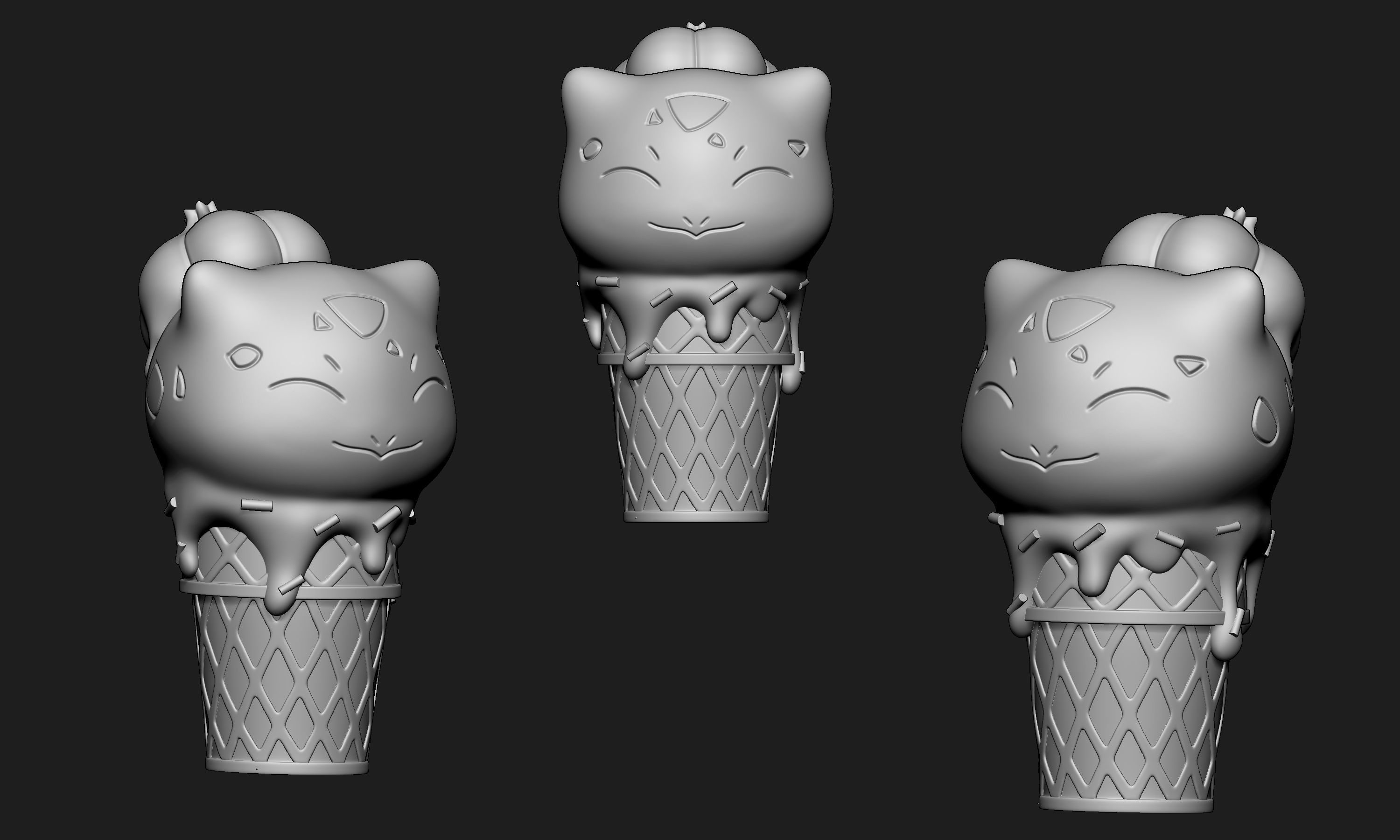 Pokemon Bulbasaur Ice Cream free 3D model 3D printable CGTrader