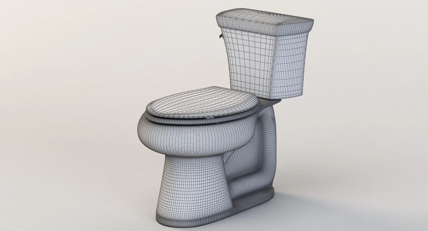 Kohler Highline K 3999 Comfort Height Toilet Commode with Lever 3D