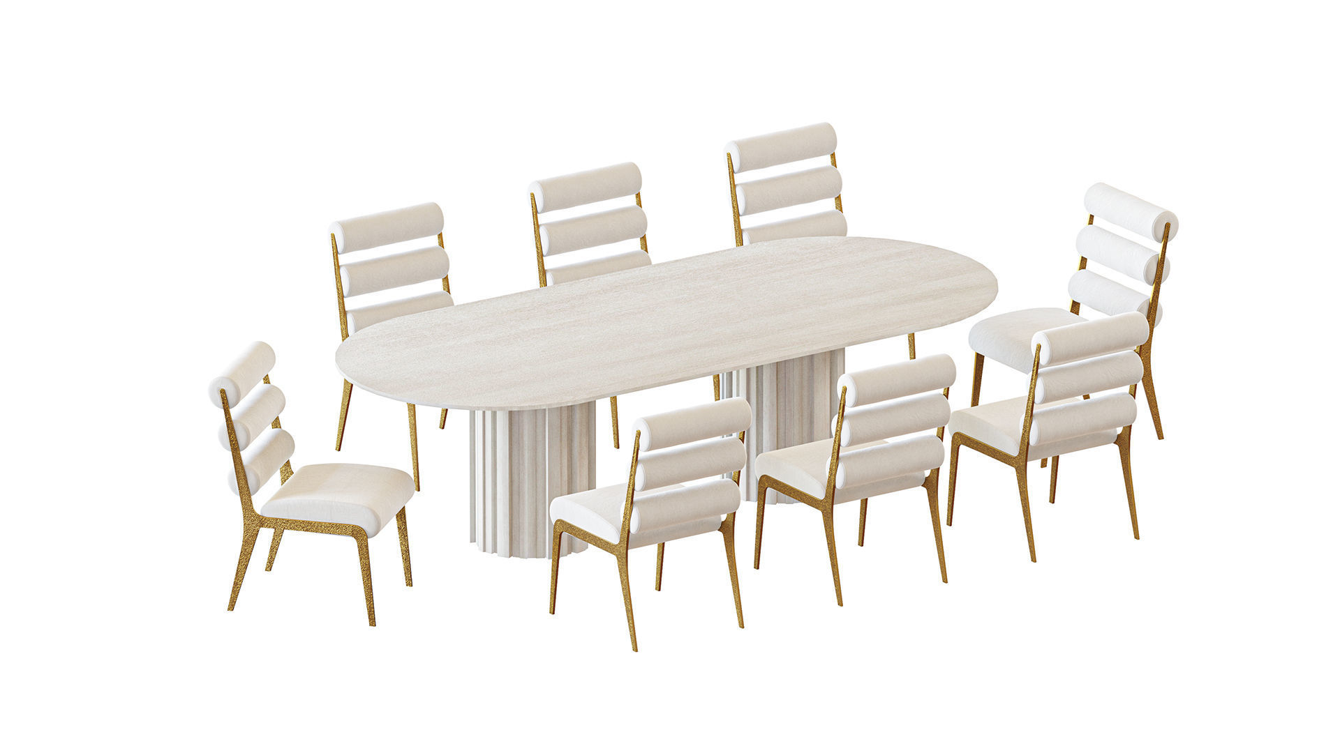 Baker Huxley Dining Table and Lucca Chair 3D model CGTrader