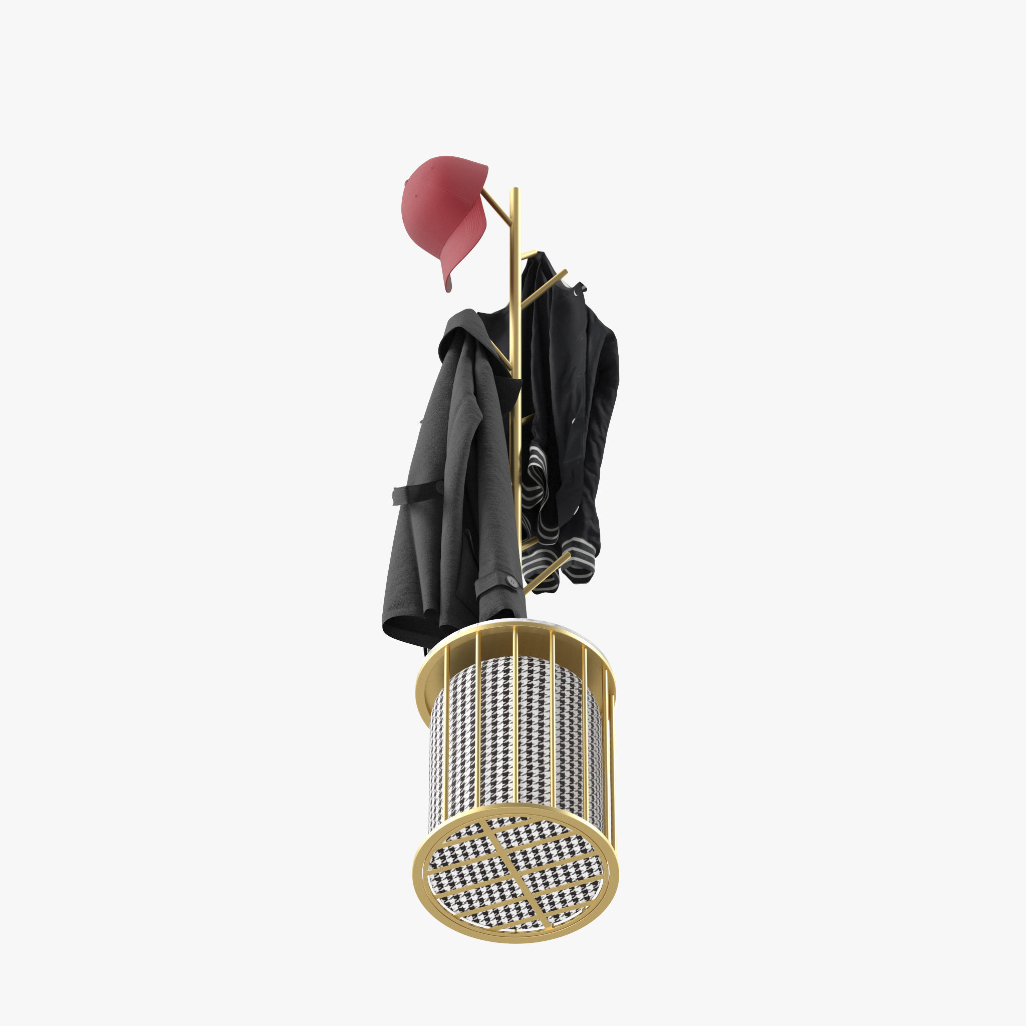 Gold Modern Metal Coat Rack 3D model CGTrader