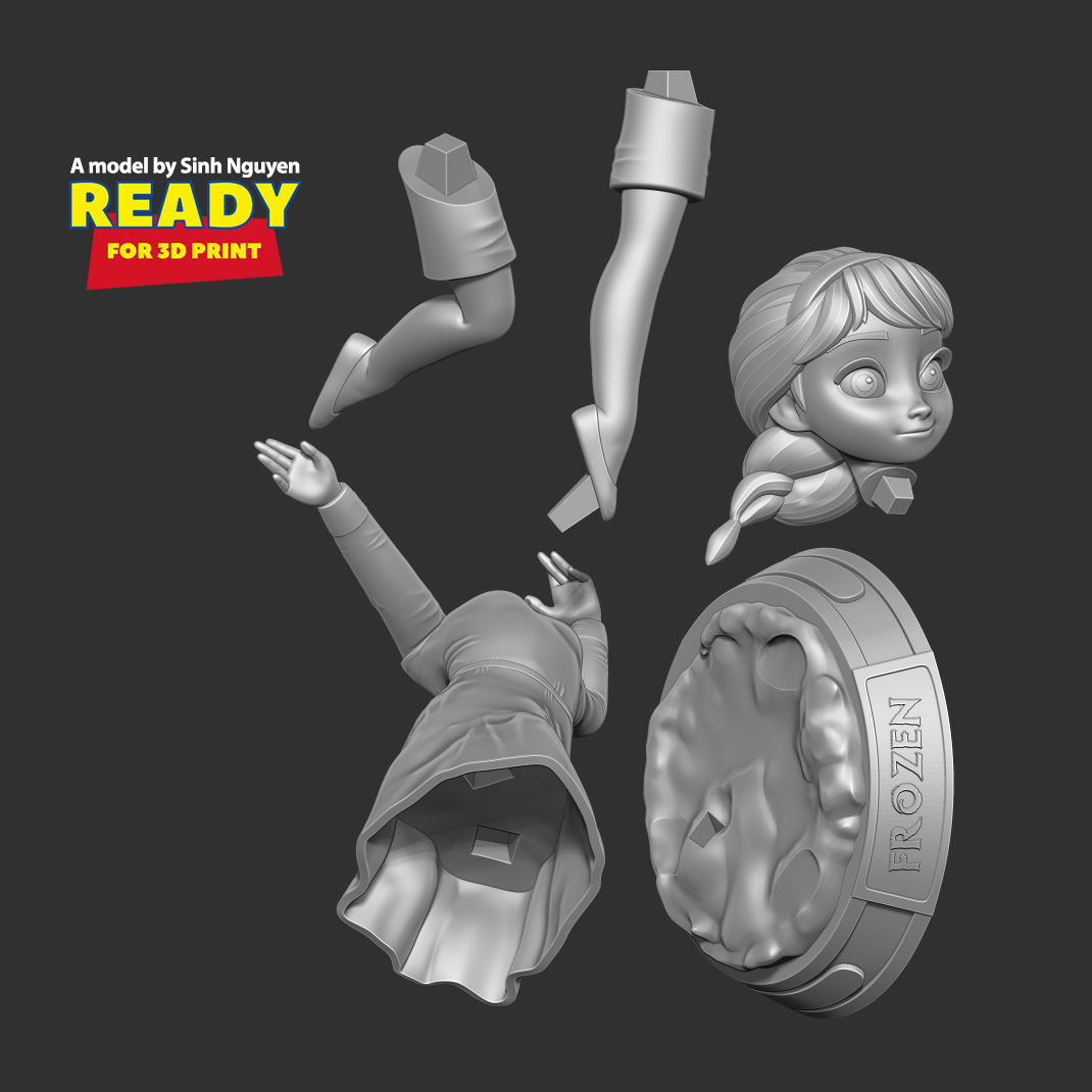 Young Elsa 3D model 3D printable | CGTrader