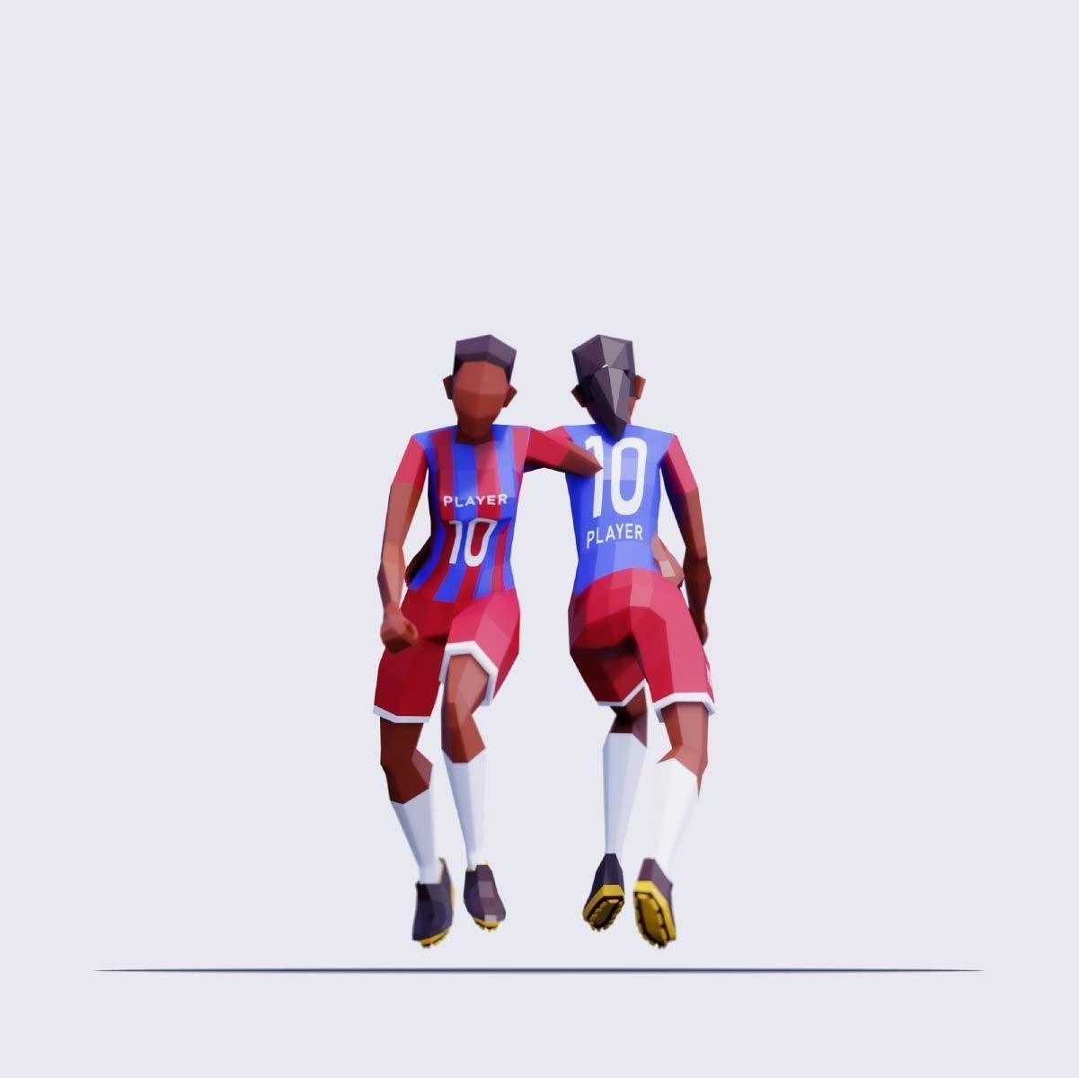 3D model Soccer Players - Animated and Rigged VR / AR / low-poly | CGTrader