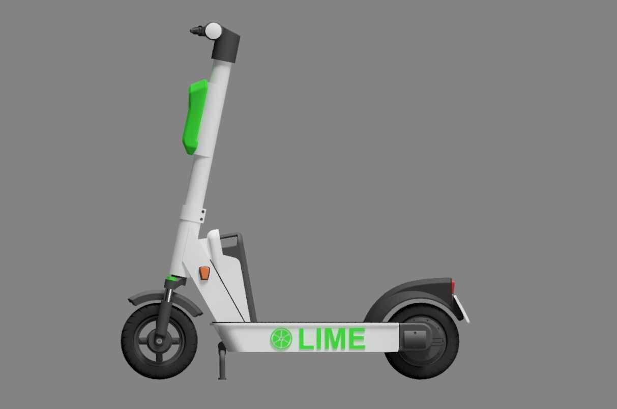 Lime electric scooter 3D model 3D printable CGTrader
