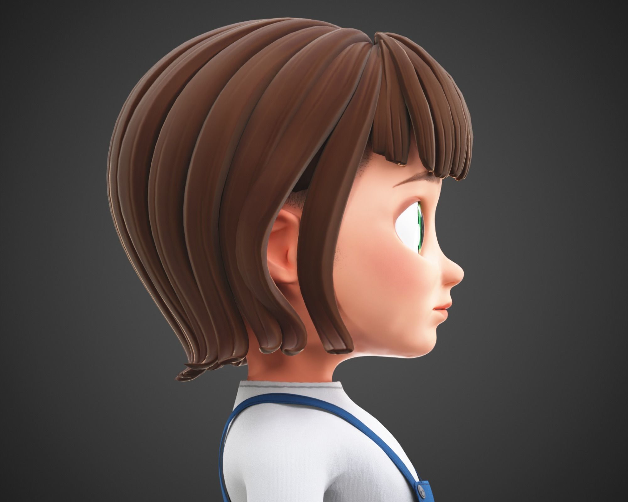 3D model Stylized Cartoon Girl Kid rigged character VR / AR / low-poly ...
