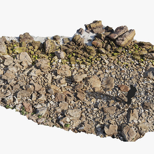 Rock Stone Beach Line PBR Scan Low-poly 3D model