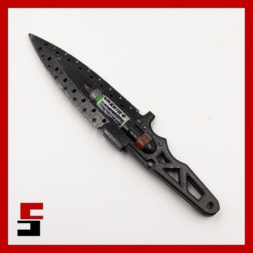 Cyberpunk 2077 Blue Fang Knife Prop Cosplay 3D model 3D printable