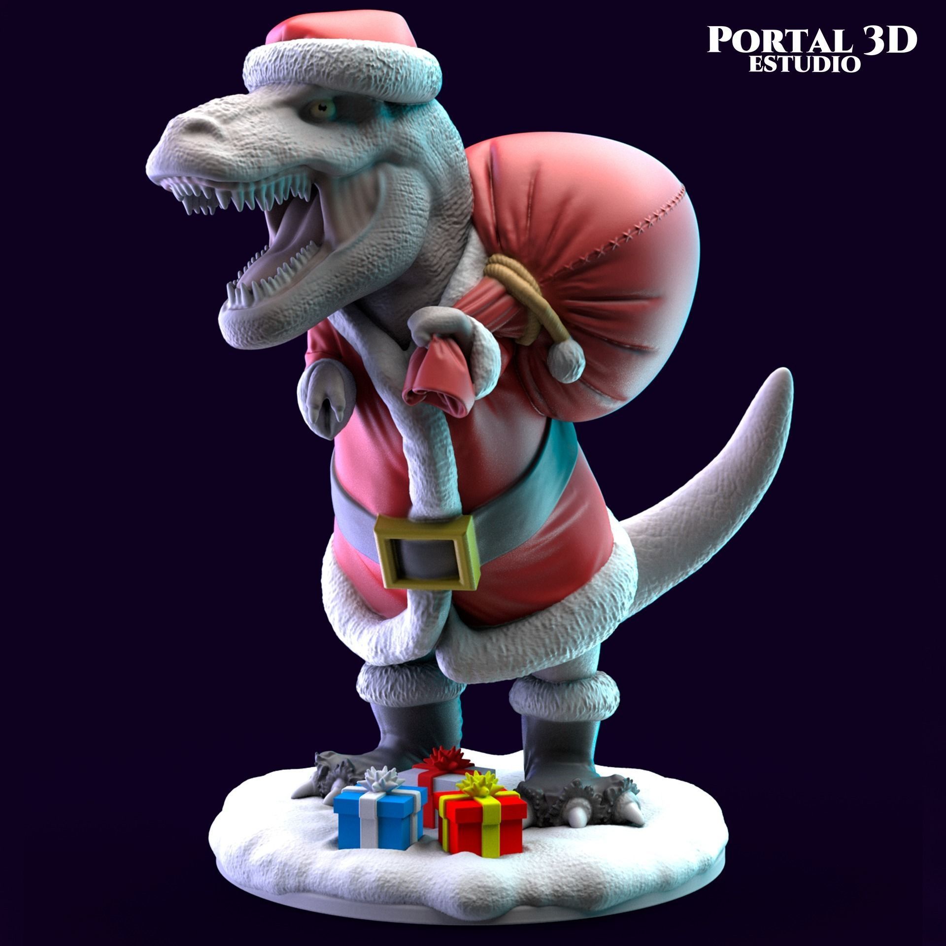 SANTA CLAUS T-REX 3D model 3D printable | CGTrader