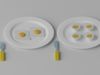 3d-model-cartoon-fried-egg-boiled-egg-plate-cutlery-vr-ar-low-poly