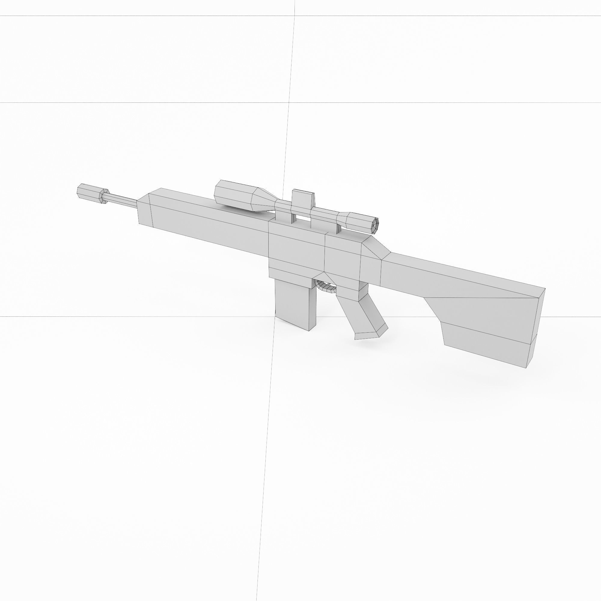 3D model Remington semi automatic sniper rifle gun VR / AR / low-poly ...